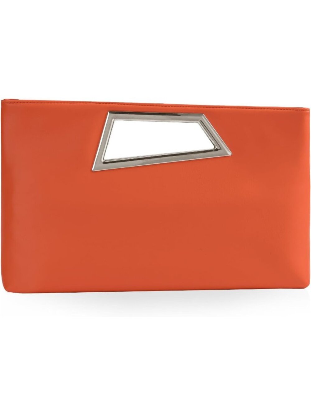 Women’s Orange Faux Suede Gold Chain Clutch Wedding Handbag Party Evening Bag